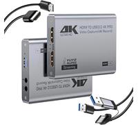4K HDMI Video Capture Card, Audio Video Capture Card, USB 3.0 Capture Card, 4K HDMI Loop-Out, 1080P 60FPS/2K 30FPS Video Game Capture for Streaming Works for PS5/Switch/Camera/PC/OBS