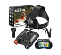 4K Head-Mounted Night Vision Goggles with IR Illuminator, 1312FT Range, 8X Zoom, Starlight Sensor, Photo/Video, 32GB Card, Rechargeable Battery - for Hunting, Camping, Tactical Use.