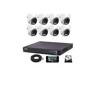 4K Hikvision CCTV System DVR 5MP 8CH Dome Camera 20M IR 2.8mm fixed lens IP67 - DS-2CE72HFT-F28 (8 Cameras, 3TB)