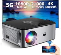 4K LED Android Projector 21000 Lumens 800ANSI Full HD 3D1080P Portable Home Theater with 5G WiFi