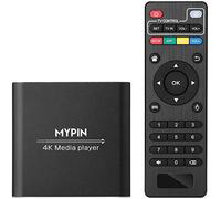 4K Media Player, MYPIN Digital MP4 Player for 14TB HDD/USB Drive/TF Card/H.265 MP4 PPT MKV AVI with Remote Control,Support HDMI/AV/Optical Out & USB Mouse/Keyboard-HDMI up to 7.1 Surround Sound(Black)