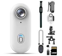 4K Mini Body Camera 128GB - Action Body Cam with Audio & Video- Thumb Hands Free Waterproof Recording Wearable Cameras - POV Worn Portable Personal Camcorder - for Work Travel Pet Walk Swim