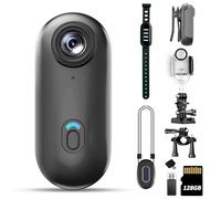 4K Mini Body Camera 128GB - Action Body Cam with Audio & Video- Thumb Hands Free Waterproof Recording Wearable Cameras - POV Worn Portable Personal Camcorder - for Work Travel Pet Walk Swim