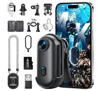 4K Mini Body Camera, Wearable Action Body Cam, Sports Action Camera，Thumb Size Hands-Free Recording Body Worn Camera, Premium Portable Camcorder Mount Anywhere for Work, Travel,Fishing(Black-128G)