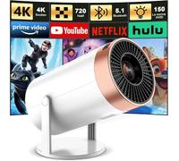 4K Mini Con WiFi e Bluetooth Proiettore Intelligent Android Supporto 1080P Video Proiettore Keystone Automatico Proiettore da Esterno per Telefono TV Stick Laptop