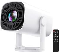 4K Mini Projector with WiFi 6 and Bluetooth 5.2 - Auto Keystone Smart Device Compatible for Laptop, PC, Tablet, and Phone in Bedroom, Home, and Outdoor