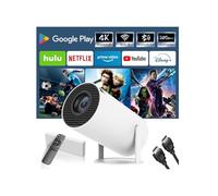 4K Mini Projector with WiFi & Bluetooth，Smart Portable Projector Auto Keystone，30-130” Display，Movie Projector Compatible with Smartphone, HDMI, USB, PS5, indoor & outdoor use