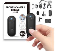 4K Mini Thumb Action Camera, Portable Vlogging Camera, Waterproof Wearable Body Camera 4K with 360° Rotation Clip, Magnetic Hands-Free POV Camcorder for Cycling, Motorcycle, Pet Walking, Vlogging