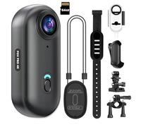 4K Mini WiFi Action Camera 64GB Thumb POV Portable Body Cam Wearable Video Recorder with IPX7 Waterproof Underwater Camcorder, Helmet Mount, Magnetic Sport DV for Bike Cycling, Pet, Vlogging(Black)