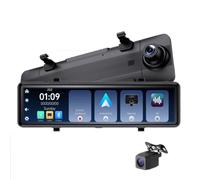 4K Mirror Dash Cam With Carplay Mirror Android Auto Dash Cam Front and Rear with WIFI GPS Tracker Function 11 inch Rear View Mirror Camera With Voice Control/BT Call/AUX/FM
