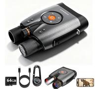 4K Night Vision Binoculars, Adult Goggles with 3940ft Range, Full Color Photo & Video, App Control, Includes 64GB Card for Camping & Security