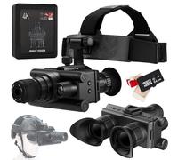 4K Night Vision Binoculars Head Mounted 8X Digital Zoom 1968ft Viewing Range 4K Videos Recording Infrared Night Vision Scope for Adults with Tactical Light 12 Hour Battery Life, 64G SD Card(black)