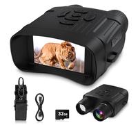 4K Night Vision Goggles, Profey Rechargeable Digital Infrared Night Vision Binoculars for Adults, 10X Digital Zoom, NVG with 3'' Screen and 32GB TF Card with 9-Brightness Level, Bird Watching, Hunting