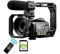 4K Night Vision WiFi Camcorder for Professional Vlog Recording with Digital Zoom and HD Camera
