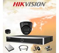 4K NVR Hikvision CCTV System PoE 8MP ColorVu AI Audio In/Outdoor Camera