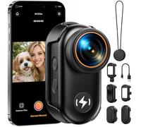 4K POV Camera with 64GB Card, WiFi Thumb Action Camera with Screen Portable Hands-Free Body Camera Magnetic Sport Cam Mount Anywhere for Vlogging, Ski, Travel