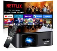 4K Projector Compatible with Netflix|2000 ANSI|AI Auto Focus|Lens Cap, Outdoor Smart Movie Projector with Wifi and Bluetooth, 20W Dolby Audio, Sealed Optical Engine, HDR 10 Proyector with 120”Screen