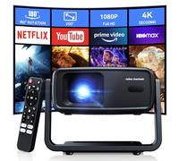 4K Projector Decoding Support, Projector with WiFi and Bluetooth, Native 1080P mini projector, 180° Rotatable with Auto Keystone, 200'' Screen Portable Outdoor Home Theater Movie Smart Projectors