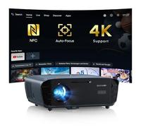 4K Projector Google TV Licensed Apps,Smart Projector 4K Daytime 2400ANSI Lumen HDR10 ToF Auto Focus,Full HD 1080P,Voice Control,DB Audio,WiFi6 Bluetooth NFC for Bedroom/Home Cinema/Gaming,HDMI ARC
