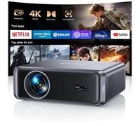4K Projector【Netflix App Available/3D DoIby Audio/4K Decoding】38000Lumen Smart FHD 1080P Portable Projectors for Bedroom,Fully AI Auto,HDR,Bluetooth5.4 WiFi6 TV Projector for Home Cinema,Outdoor,Gifts