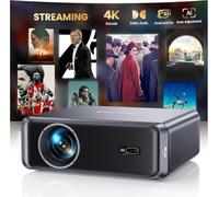 4K Projector【Netflix App Available/3D DoIby Audio/4K Decoding】38000Lumen Smart FHD 1080P Portable Projectors for Bedroom,Fully AI Auto,HDR,Bluetooth5.4 WiFi6 TV Projector for Home Cinema,Outdoor,Gifts