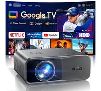 4K Projector【Official Google TV/Netflix/Disney & Dolby Audio】1000ANSI Smart Projector 4K Portable HDR10 Auto Focus/Keystone V-Control Outdoor Projectors WiFi Bluetooth for Bedroom/Home Cinema/HDMI ARC