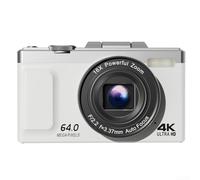 4K Retro Digital Camera For Photography Vlogging, 64MP UHD Vlogging Camera With 16X Zoom & 180° Flip Screen For Kids Teens Beginners(White)