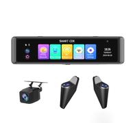 4K Super HD Dash Cam BSD ADAS Car Rearview Mirror with Blind Spot Detection Loop Recording Func 1080P Rear Camera Video Recorde 12 Inch (4CHs)