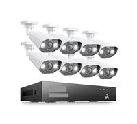 4K Super HD PoE Video Surveillance System 8CH H.265+ NVR Kit Ip67 Bullet Weatherproof IP Cameras Ourdoor Security CCTV Set(None,8CH NVR 8Cameras)