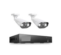 4K Super HD PoE Video Surveillance System 8CH H.265+ NVR Kit Ip67 Bullet Weatherproof IP Cameras Ourdoor Security CCTV Set(None,8CH NVR 2Cameras)