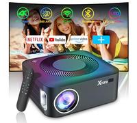 4K Support 5G WiFi Bluetooth Native 1080p Projector, XNANO 500 ANSI Home Theater Outdoor Portable Movie Smart FHD Projector for iOS/Android/TV Stick with 5W Speaker, Lighting Effect, Built-in More App