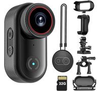 4K Thumb Action Camera,POV Cameras Wearable Mini Body Camera with 32GB Card
