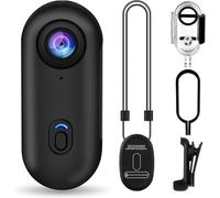 4K Thumb Action Camera, Tiny Size, Mount Anywhere, Small Body Camera with Spring Clip, Portable Vlogging, Hands-Free POV Recording, Helmet Cam for Cycling, Motorcycle (64G-Card, Black)