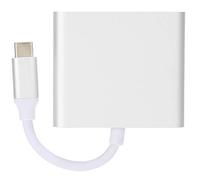 4K Typec Hub 3 in 1 Portable Adapter, Multiple USB PD Adapter, Excellent Partner for the Portable Phone with the Typec Port, Silver (Silver)