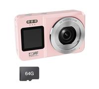 4K UHD 64MP Double Screen Digital Camera 18X Portable for Students Travel Vloggings