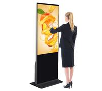 4K UHD Floor Standing Digital Signage Display with Wi-Fi HDMI/USB Input, Vertical Advertising Poster for Retail Stores