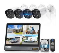 《4K Ultra HD & All-in-One Monitor》Wired Outdoor Security Camera System, POE Cameras for Home Security, NVR Video Surveillance Systems with Motion Detection