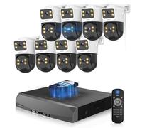 《4K Ultra HD & Auto Tracking》 Wired Security Camera System, Outdoor POE PTZ Video Surveillance Cameras Systems, Surveillance DVR Kits