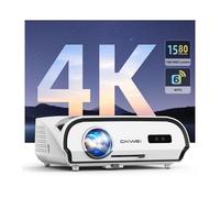 4K Ultra HD Smart Projectors Home Daytime, 1580 ANSI High Brightness Outdoor Projector with WiFi6 Bluetooth 5.2 NFC Wireless Casing Android TV 11.0 38W Speaker LAN HDMI 2.1 for Movie Game Business