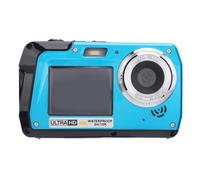 4K Underwater Camera, 10FT Waterproof Camera, 56MP 16X Zoom Selfie Dual Screens Compact Digital Camera, 1500mAh Battery, for Snorkeling Swimming Rafting Surfing