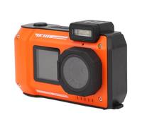 4K Underwater Camera, 33FT Water proof Camera, 65MP Water proof Video Camera with Front+Rear Dual Screen, 10X Digital Zoom, Autofocus, Timed, Time Lapse, for Snorkeling (Orange)