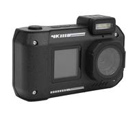 4K Underwater Camera, 33FT Water proof Camera, 65MP Water proof Video Camera with Front+Rear Dual Screen, 10X Digital Zoom, Autofocus, Timed, Time Lapse, for Snorkeling (Black)