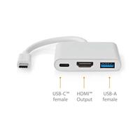 USB-C Multi-Port Adapter USB-C™ to HDMI™ / USB-A / USB-C™ Female 5 Gbps White