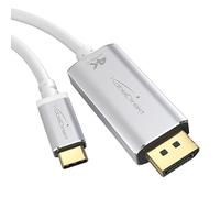 4K USB C to DisplayPort adapter cable with break-proof metal connectors - 6 ft (supports 4K video/60Hz from notebooks/smartphones to large screens - DP, USB 3.1, Thunderbolt 3, white) by CableDirect