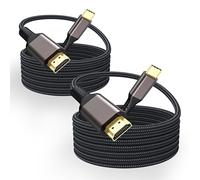 4K USB-C to HDMI Cable 6FT 2-Pack, 4K@60Hz High-Speed Type C to HDMI 2.0 Cord, Thunderbolt 5/4/3 Compatible, for iPhone 17/16, MacBook Neo/Pro, iPad Pro/Air, Galaxy S25, Chromebooks, Surface, Braided