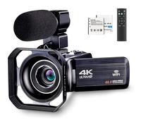 4k Video Camera Camcorder for YouTube Ultra HD 4K 48MP Vlogging Camera with Microphone & Remote Control WiFi Digital Camera 3.0" IPS Touch ..