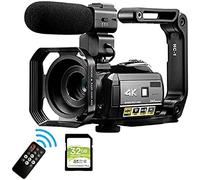4K Video Camera Camcorder with Night Vision and WiFi - Professional Vlogging Camera with Digital Zoom and HD Recording Features