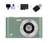 4K Video Camera with 48MP Photo, 16X Digital Zoom, Antishake Feature, Face Detection, and 2 4 Inch Screen for Capturing Detailed Images and Smooth Videos (Green 32G)