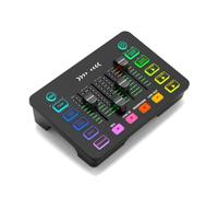 4K Video Capture Card with Audio Mixer, 1080P 60fps Transmission, 4K Zero Latency Loop Output, XLR/48V Phantom Power, Voice Changer, RGB, 4 Attenuators, Plug & Play