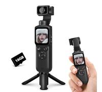 4K Vlogging Camera for YouTube, 75MP Pocket Digital Camera with PDAF Autofocus, 330° Rotating Lens, AI Face Tracking, 1.72" Touch Screen, Tripod, 16GB Card, Handheld Video Camera for Daily Recording